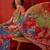 Multicolor ethnic motifs mirror work  georgette saree