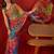 Multicolor ethnic motifs mirror work  georgette saree