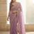 Lavender geometric embroidered saree with blouse piece