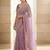 Lavender geometric embroidered saree with blouse piece
