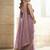 Lavender geometric embroidered saree with blouse piece