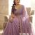 Lavender geometric embroidered saree with blouse piece