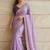 Lavender geometric embroidered saree with blouse piece
