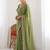 Olive embellished embroidered  georgette heavy work saree