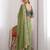 Olive embellished embroidered  georgette heavy work saree
