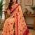 Peach printed chanderi cotton ready to wear saree