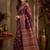 Maroon brown printed chanderi cotton ready to wear saree