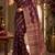 Maroon brown printed chanderi cotton ready to wear saree