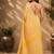 Yellow yellow printed chanderi cotton ready to wear saree