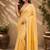 Yellow yellow printed chanderi cotton ready to wear saree