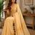 Cream yellow printed chanderi cotton ready to wear saree