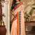 Peach peach printed chanderi cotton ready to wear saree