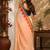 Peach peach printed chanderi cotton ready to wear saree