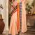 Peach peach printed chanderi cotton ready to wear saree