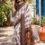 Off white white printed chanderi cotton ready to wear saree