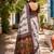 Off white white printed chanderi cotton ready to wear saree