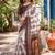Off white white printed chanderi cotton ready to wear saree