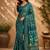 Teal teal printed chanderi cotton ready to wear saree