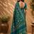 Teal teal printed chanderi cotton ready to wear saree