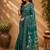 Teal teal printed chanderi cotton ready to wear saree