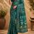 Teal teal printed chanderi cotton ready to wear saree