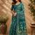 Teal teal printed chanderi cotton ready to wear saree