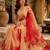 Red red printed chanderi cotton ready to wear saree