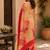 Red red printed chanderi cotton ready to wear saree