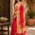 Red red printed chanderi cotton ready to wear saree