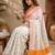 White orange printed chanderi cotton ready to wear saree
