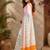 White orange printed chanderi cotton ready to wear saree