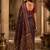 Navy blue maroon printed chanderi cotton ready to wear saree