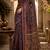 Navy blue maroon printed chanderi cotton ready to wear saree