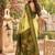 Yellow green printed chanderi cotton ready to wear saree
