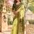 Yellow green printed chanderi cotton ready to wear saree