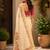 Cream cream printed chanderi cotton ready to wear saree