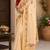 Cream cream printed chanderi cotton ready to wear saree