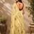 Yellow cream printed chanderi cotton ready to wear saree