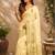 Yellow cream printed chanderi cotton ready to wear saree