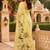 Yellow cream printed chanderi cotton ready to wear saree