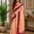 Peach printed chanderi cotton ready to wear saree