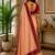 Peach printed chanderi cotton ready to wear saree