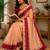 Peach printed chanderi cotton ready to wear saree