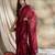 Red printed saree with blouse