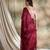 Red printed saree with blouse