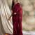 Red printed saree with blouse
