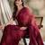 Red printed saree with blouse