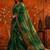 Green floral embroidered poly georgette saree