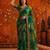 Green floral embroidered poly georgette saree