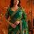 Green floral embroidered poly georgette saree